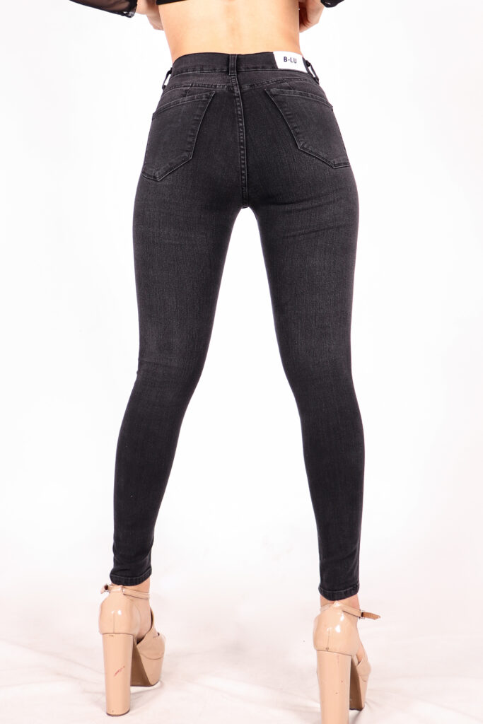 Skinny Elastizado Negro Localizado Ruedo Normal - B-ludenim / JEANS POR ...