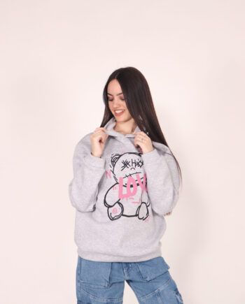 Buzos de friza con estampado Gris