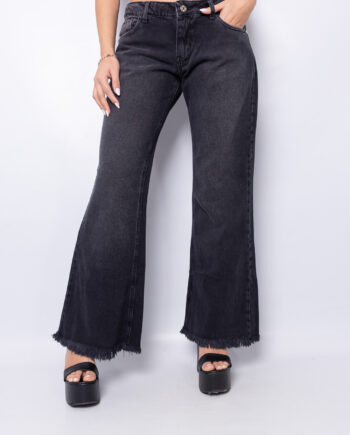 Oxford Flare rígido Black localizado ruedo desflecado