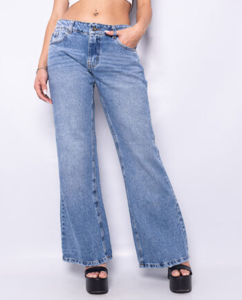 Oxford Flare azul nevado rígido tiro bajo