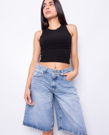 Bermuda rígido Azul nevado ruedo normal