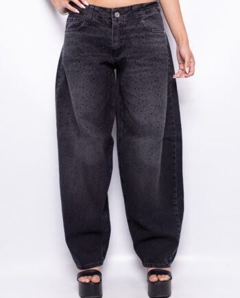 Baggy rígido HOT FIX (Con Piedras) BLACK LOCALIZADO ruedo normal