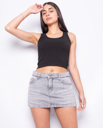 Mini falda rígido GRIS CLARO ruedo normal