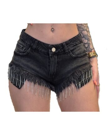 SHORT RÍGIDO TIRO BAJO BLACK LOCALIZADO CON CADENAS