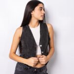 Chaleco denim rigido Black nevado