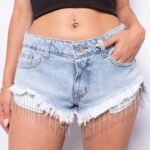 Short Rígido Tiro bajo celeste nevado RUEDO DESFLECADO con CADENAS
