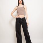 Wide Leg Black Elastizado PREMIUM Tiro Medio Ruedo Normal