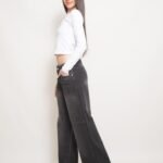 Wide Leg Black Localizado Elastizado PREMIUM Tiro Medio Ruedo Normal